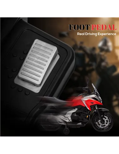 AIYAPLAY 12V Honda Licensed Kids Electric Motorbike w/ Music, Safety lights, Early Education Function, for Ages 3-6 Years, Red