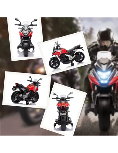 AIYAPLAY 12V Honda Licensed Kids Electric Motorbike w/ Music, Safety lights, Early Education Function, for Ages 3-6 Years, Red