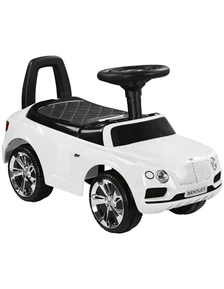 AIYAPLAY Bentley Bentayga Licensed Foot to Floor Ride on Car, Sliding Car Push Along Car w/ Under Seat Storage - White