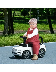 AIYAPLAY Bentley Bentayga Licensed Foot to Floor Ride on Car, Sliding Car Push Along Car w/ Under Seat Storage - White 2