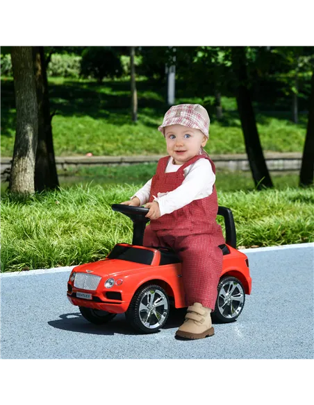 AIYAPLAY Bentley Bentayga Licensed Foot to Floor Ride on Car, Sliding Car Push Along Car w/ Under Seat Storage - Red