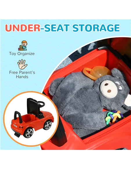 AIYAPLAY Bentley Bentayga Licensed Foot to Floor Ride on Car, Sliding Car Push Along Car w/ Under Seat Storage - Red