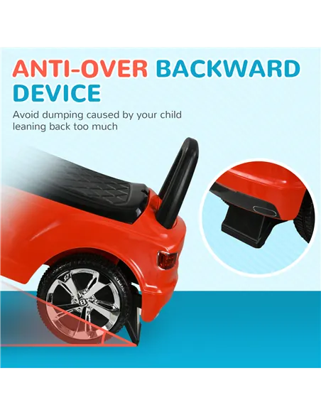 AIYAPLAY Bentley Bentayga Licensed Foot to Floor Ride on Car, Sliding Car Push Along Car w/ Under Seat Storage - Red