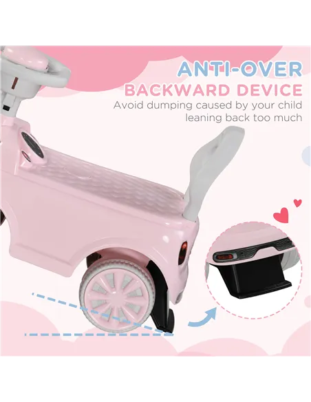 AIYAPLAY Foot To Floor Ride On Car Sliding Car w/ Air Horn, Anti-Over-Backwards, 18 to 36 Months - Pink