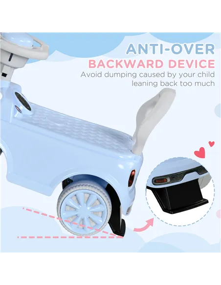 AIYAPLAY Foot To Floor Ride On Car Sliding Car w/ Air Horn, Anti-Over-Backwards, 18 to 36 Months - Light Blue