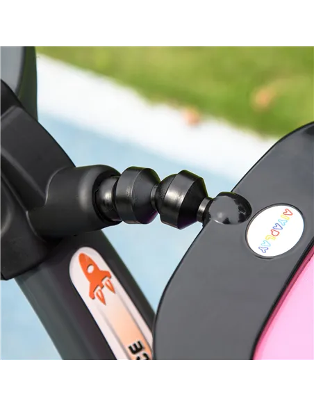 AIYAPLAY 3 in 1 Ride on Push Car, Cartoon Robot Theme Foot to Floor Slider w/ Handle Light Music Horn, Storage - Pink