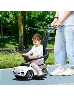 AIYAPLAY Bentley Bentayga Licensed 3-in-1 Baby Push Car,  Ride on Car Sliding Car with Canopy, Horn Music - White 2