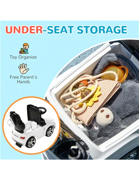 AIYAPLAY Bentley Bentayga Licensed 3-in-1 Baby Push Car,  Ride on Car Sliding Car with Canopy, Horn Music - White