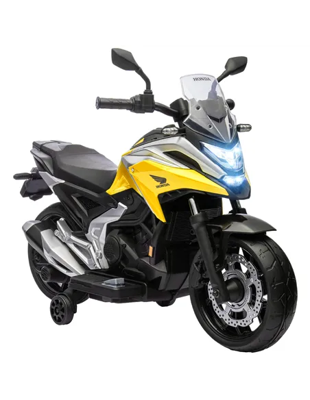 AIYAPLAY 12V Honda Licensed Kids Electric Motorbike w/ Music, Headlights, Early Education Function, for Ages 3-6 Years, Yellow