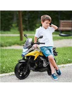 AIYAPLAY 12V Honda Licensed Kids Electric Motorbike w/ Music, Headlights, Early Education Function, for Ages 3-6 Years, Yellow 2