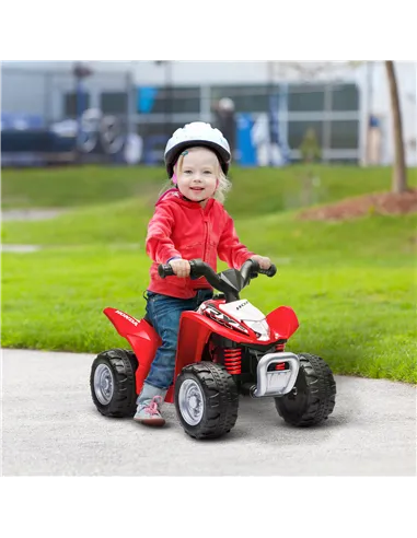 AIYAPLAY Honda Licensed Kids Electric Quad Bike, 6V ATV Ride On for Ages 1.5-3 Years, Red