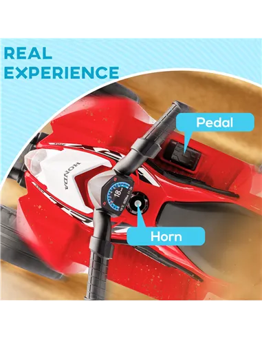 AIYAPLAY Honda Licensed Kids Electric Quad Bike, 6V ATV Ride On for Ages 1.5-3 Years, Red