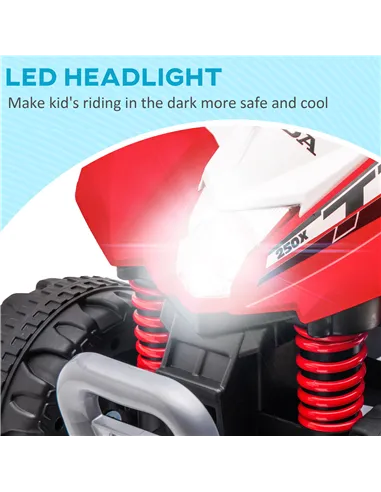 AIYAPLAY Honda Licensed Kids Electric Quad Bike, 6V ATV Ride On for Ages 1.5-3 Years, Red