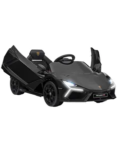 AIYAPLAY Lamborghini Revuelto Licensed 12V Ride on Car w/ Butterfly Doors, Transport Wheels, Suspension, Remote Control, Black