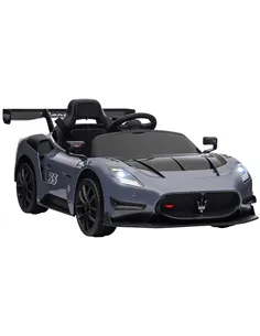 AIYAPLAY Maserati GT2 Licensed 12V Kids Electric Ride on Car with 4 Suspension Wheels, Remote Control, Music, Horn, Lights, Grey