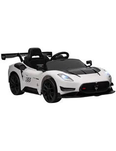 AIYAPLAY Maserati GT2 Licensed 12V Kids Electric Ride on Car with 4 Suspension Wheels, Remote Control, Music, Horn, Lights, Whit