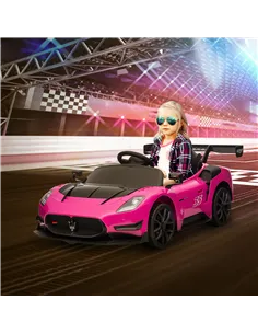 AIYAPLAY Maserati GT2 Licensed 12V Kids Electric Ride on Car with 4 Suspension Wheels, Remote Control, Music, Horn, Lights, Pink 2