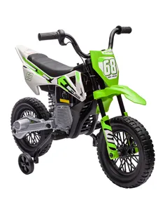 AIYAPLAY 12V Kids Electric Motorbike, Kids Electric Ride on motorcycle w/ Twist Grip Throttle, Training Wheels, Green