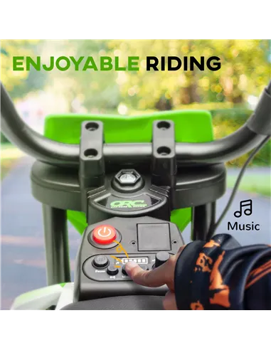 AIYAPLAY 12V Kids Electric Motorbike, Kids Electric Ride on motorcycle w/ Twist Grip Throttle, Training Wheels, Green