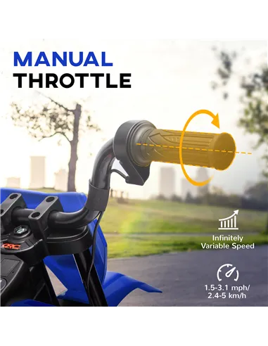 AIYAPLAY 12V Kids Electric Motorbike, Kids Electric Ride on motorcycle w/ Twist Grip Throttle, Training Wheels, Blue