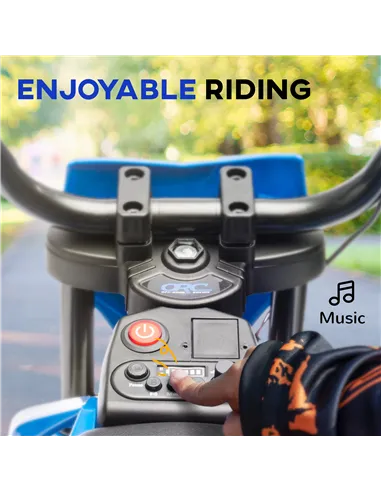 AIYAPLAY 12V Kids Electric Motorbike, Kids Electric Ride on motorcycle w/ Twist Grip Throttle, Training Wheels, Blue