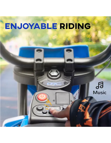 AIYAPLAY 12V Kids Electric Motorbike, Kids Electric Ride on motorcycle w/ Twist Grip Throttle, Training Wheels, Blue