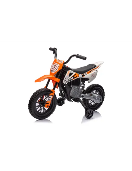 AIYAPLAY 12V Kids Electric Motorbike, Kids Electric Ride on motorcycle w/ Twist Grip Throttle, Training Wheels, Orange