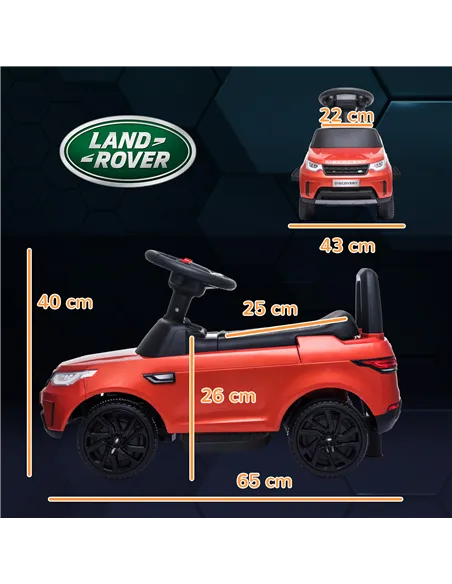 AIYAPLAY 2-in-1 Land Rover Licensed 6V Kids Electric Ride On Car, Sliding Car w/ Headlights, Music, for 18-60 Months, Red