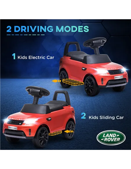 AIYAPLAY 2-in-1 Land Rover Licensed 6V Kids Electric Ride On Car, Sliding Car w/ Headlights, Music, for 18-60 Months, Red