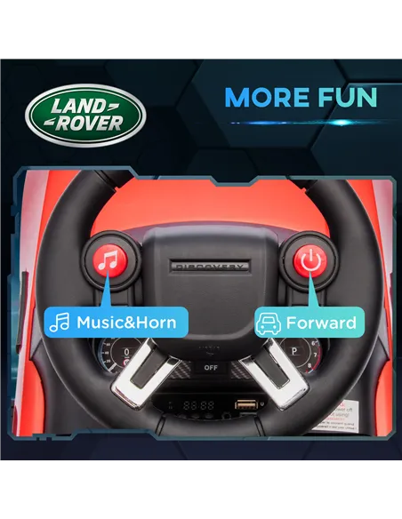 AIYAPLAY 2-in-1 Land Rover Licensed 6V Kids Electric Ride On Car, Sliding Car w/ Headlights, Music, for 18-60 Months, Red