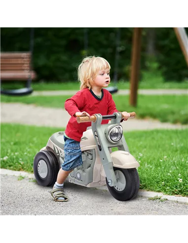 AIYAPLAY Foot To Floor Sliding Kids Ride On Car with Music, Bubble, for Toddler from 2 to 5 Years Old - Cream White