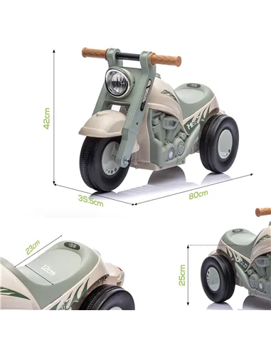 AIYAPLAY Foot To Floor Sliding Kids Ride On Car with Music, Bubble, for Toddler from 2 to 5 Years Old - Cream White