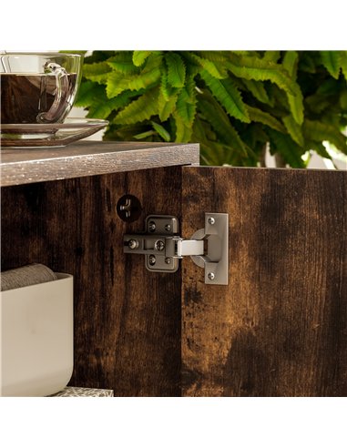 HOMCOM TV Stand up to 55 Inches, TV Unit with Open Shelves and Cable Holes - Brown