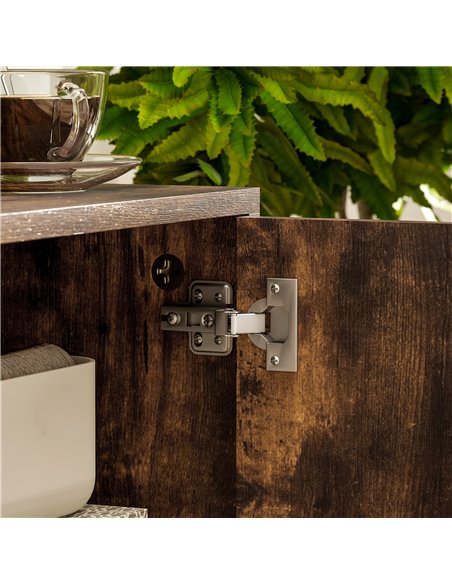 HOMCOM TV Stand up to 55 Inches, TV Unit with Open Shelves and Cable Holes - Brown