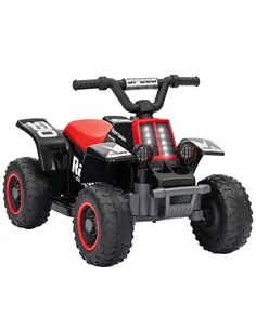 AIYAPLAY 6V Electric Quad Bike for Kids, Ride On ATV w/ Forward/Reverse, Headlights, for Ages 18-36 Months, Black
