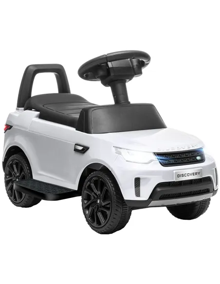 AIYAPLAY 2-in-1 Land Rover Licensed 6V Kids Electric Ride On Car, Sliding Car w/ Headlights, Music, for 18-60 Months, White