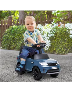 AIYAPLAY 2-in-1 Land Rover Licensed 6V Kids Electric Ride On Car, Sliding Car w/ Headlights, Music, for 18-60 Months, Light Blue 2
