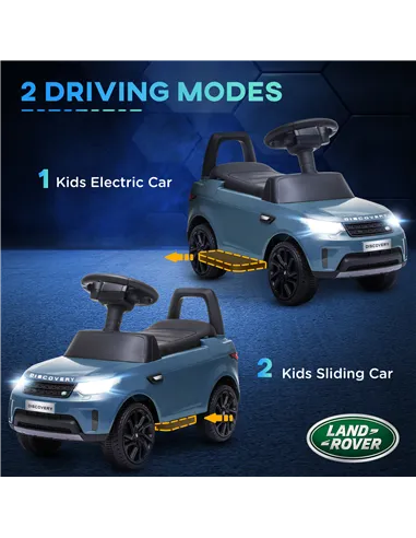 AIYAPLAY 2-in-1 Land Rover Licensed 6V Kids Electric Ride On Car, Sliding Car w/ Headlights, Music, for 18-60 Months, Light Blue