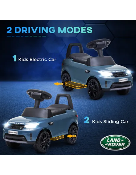 AIYAPLAY 2-in-1 Land Rover Licensed 6V Kids Electric Ride On Car, Sliding Car w/ Headlights, Music, for 18-60 Months, Light Blue
