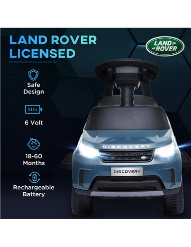 AIYAPLAY 2-in-1 Land Rover Licensed 6V Kids Electric Ride On Car, Sliding Car w/ Headlights, Music, for 18-60 Months, Light Blue