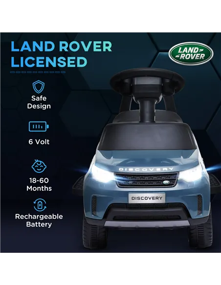 AIYAPLAY 2-in-1 Land Rover Licensed 6V Kids Electric Ride On Car, Sliding Car w/ Headlights, Music, for 18-60 Months, Light Blue