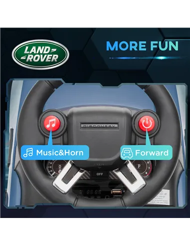 AIYAPLAY 2-in-1 Land Rover Licensed 6V Kids Electric Ride On Car, Sliding Car w/ Headlights, Music, for 18-60 Months, Light Blue