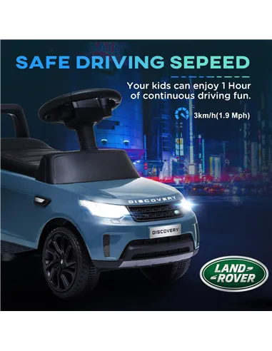 AIYAPLAY 2-in-1 Land Rover Licensed 6V Kids Electric Ride On Car, Sliding Car w/ Headlights, Music, for 18-60 Months, Light Blue