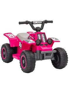 AIYAPLAY 6V Electric Quad Bike for Kids, Ride On ATV w/ Forward/Reverse, Headlights, for Ages 18-36 Months, Pink