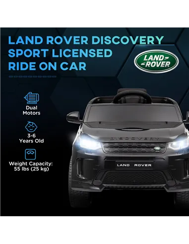 AIYAPLAY Licensed Land Rover Discovery Sport, 12V Kids Ride on Car w/ Remote Control, Lights, Music, Horn, for 3-6 Years, Black