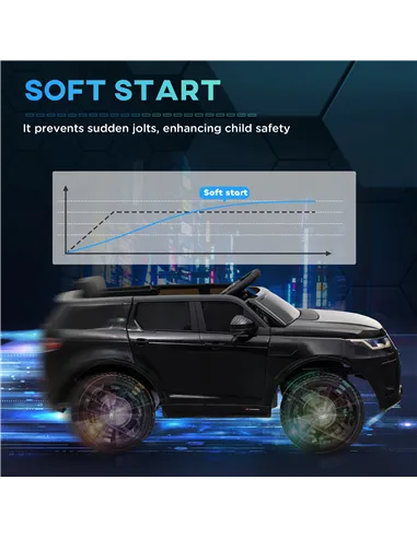 AIYAPLAY Licensed Land Rover Discovery Sport, 12V Kids Ride on Car w/ Remote Control, Lights, Music, Horn, for 3-6 Years, Black