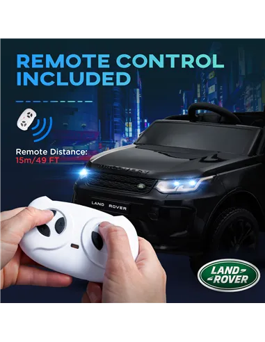 AIYAPLAY Licensed Land Rover Discovery Sport, 12V Kids Ride on Car w/ Remote Control, Lights, Music, Horn, for 3-6 Years, Black