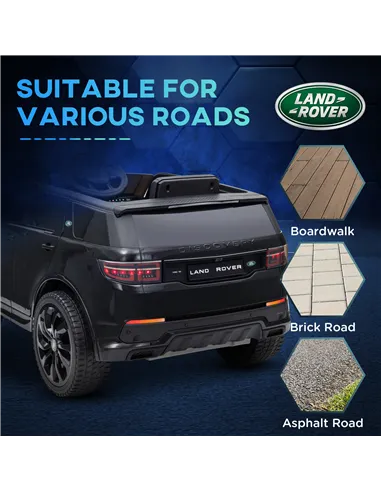 AIYAPLAY Licensed Land Rover Discovery Sport, 12V Kids Ride on Car w/ Remote Control, Lights, Music, Horn, for 3-6 Years, Black
