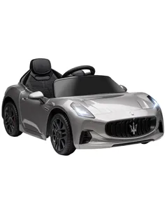 AIYAPLAY 12V Maserati Gran Turismo Folgore Lincesed Kids Electric Car with Remote Control, Soft Start, Grey