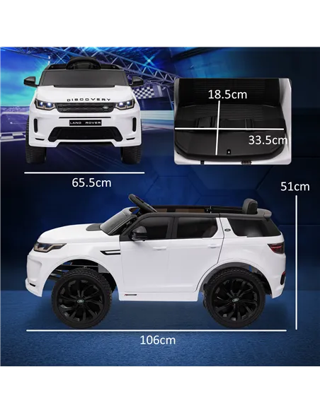 AIYAPLAY Licensed Land Rover Discovery Sport, 12V Kids Ride on Car w/ Remote Control, Lights, Music, Horn, for 3-6 Years, White